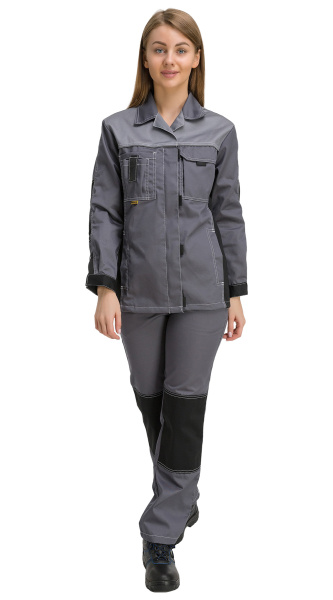 Костюм RONTA KS214 женский с БР (т.серый/св.серый/чёрный)