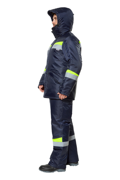 Костюм КОМФОРТ зимний с ПК (т.синий/неоновый)