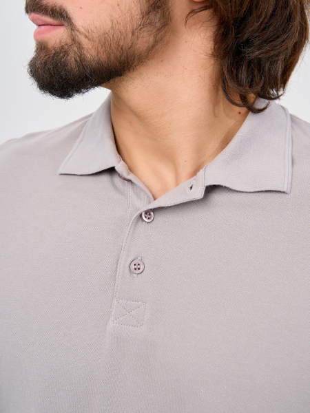 Рубашка-поло с коротким рукавом (серый)
