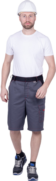 Брюки ХАЙ-ТЕК SAFETY (серый/чёрный/красный)