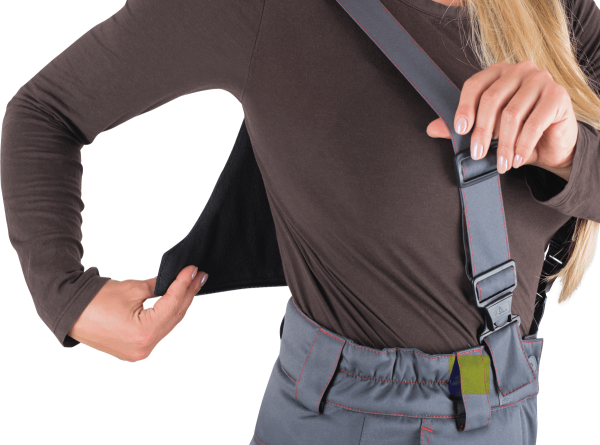 Костюм КМ-10 ЛЮКС жен. зимний c БР (серый/красный)