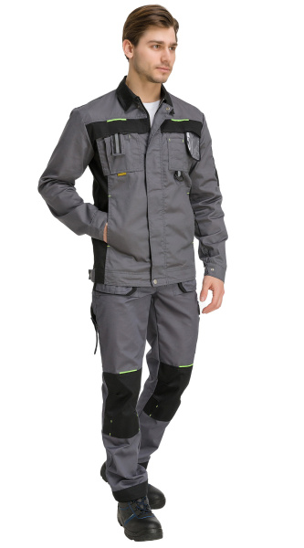Костюм RONTA KS808 с БР (т.серый/черный/лайм)