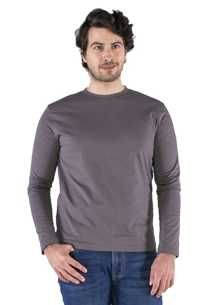 Футболка длинный рукав (серый)