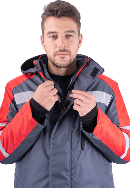 Куртка РОУД зимняя (т.серый/красный)