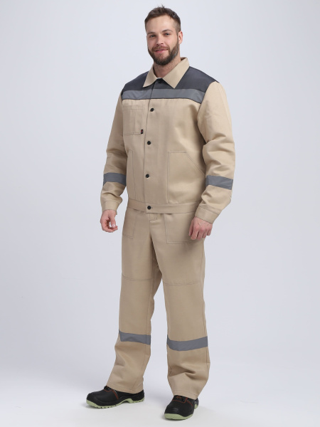 Костюм ЛИГОР-2 СОП с ПК (бежевый/т.серый)