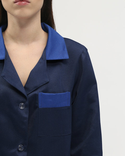 Халат ТЕХНОЛОГ женский (т.синий/васильковый)