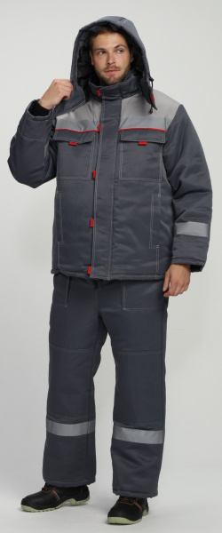 Костюм ФЛОФТ-2 NEW зимний с ПК (т.серый/св.серый)