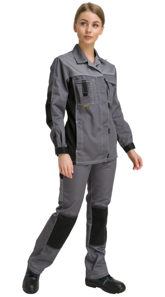 Костюм RONTA KS215 женский с ПК (т.серый/серый/черный)