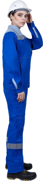 Костюм РАЦИОНАЛИЗАТОР женский с БР (василёк/серый)