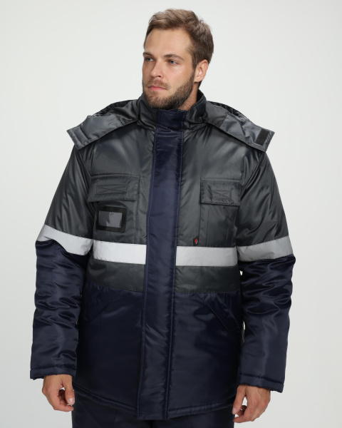 Костюм МЕГРЕС-2 зимний с ПК (т.серый/т.синий)