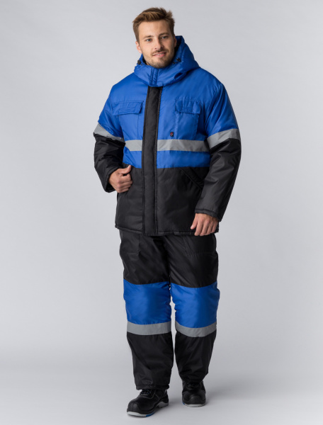 Костюм МЕГРЕС-2 СОП зимний с ПК (васильковый/черный)