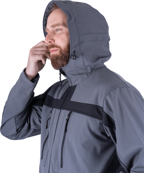 Куртка СОФТШЕЛЛ (серый/черный)