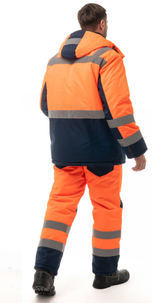 Костюм НОРДИК зимний с ПК (оранжевый/т.синий)