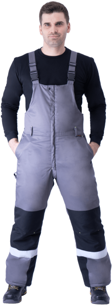 Костюм ЛОГЕР ПРОТЕКТ зимний с ПК (серый/черный/лимонный)