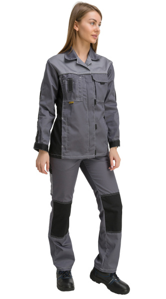Костюм RONTA KS214 женский с БР (т.серый/св.серый/чёрный)