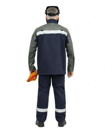 Костюм сварщика ОНИКС СОП 3 кл.защиты с силикон.накладками с БР (т.синий)