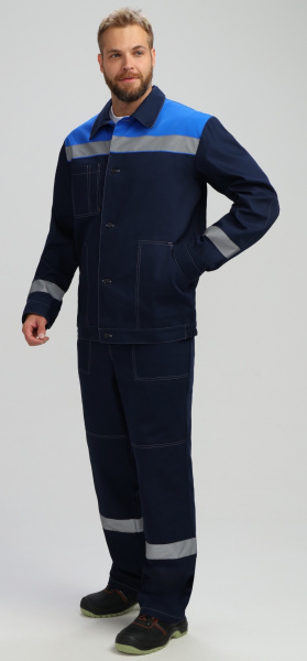 Костюм ЛИГОР-2 СОП Саржа 250 с ПК (т.синий/васильковый)