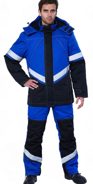 Костюм зимний с ПК (васильковый/черный)