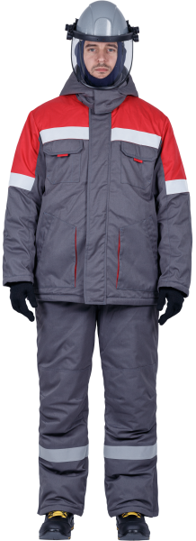 Костюм ЭЛЕКТРОСТОП ТЕРМО ЗЭТВ 62.5 зимний с БР (серый/красный)