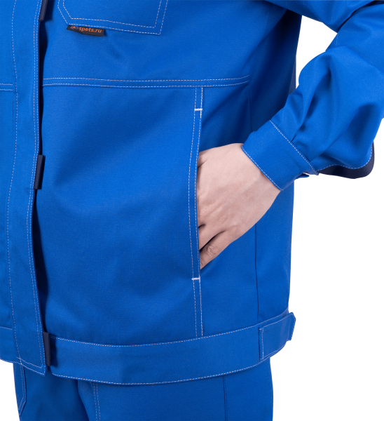 Костюм КМ-10 ЛЮКС жен. летний с БР (василек/т.синий)