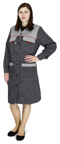 Халат НОВА женский (т.серый/св.серый)