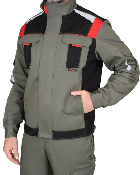 Куртка СИРИУС-СТАН (оливковый/черный/красный)