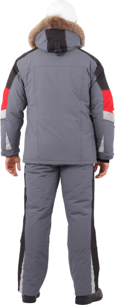 Куртка ХАЙ-ТЕК зимняя (серый/красный/черный)