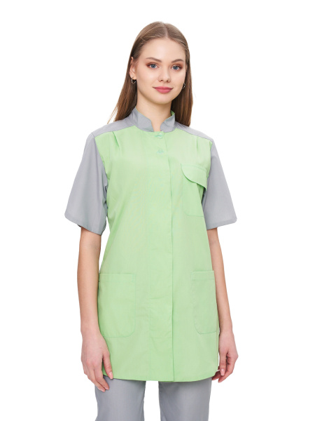 Костюм ОКТАВА женский с БР (серый/салатовый)