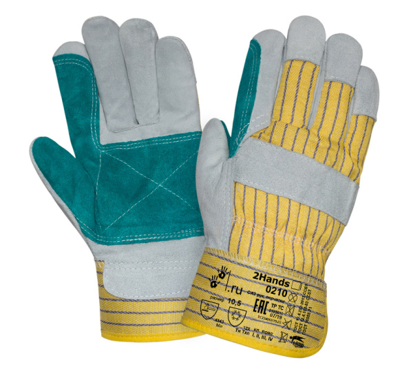 Перчатки 0210 спилковые комбинированные иск.мех