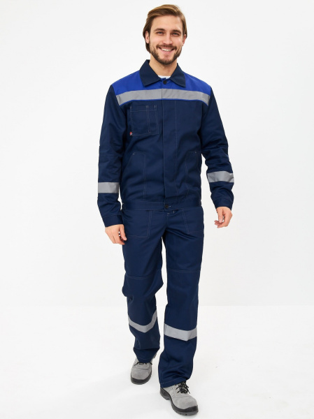 Костюм ЛИГОР-1 ПРЕМИУМ СОП с БР (т.синий/васильковый)
