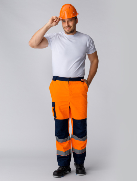 Костюм ДОРОЖНИК С-1 с БР (оранжевый/т.синий)