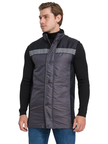 Жилет RONTA JT3085 зимний (т.серый/черный)