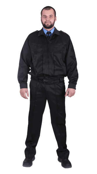 Костюм ОХРАНА с БР (черный/т.синий)