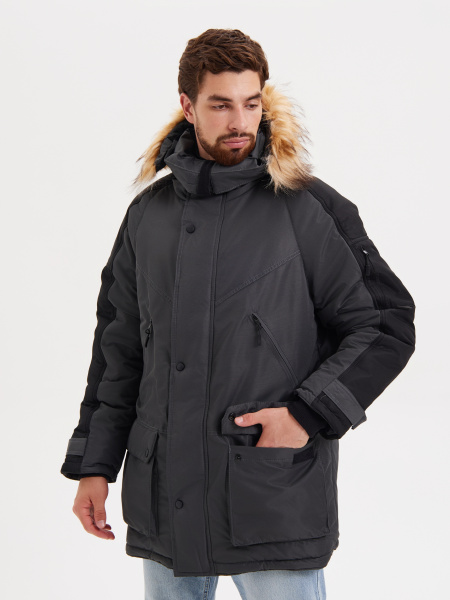 Куртка ПРЕМЬЕР зимняя (серый/черный)