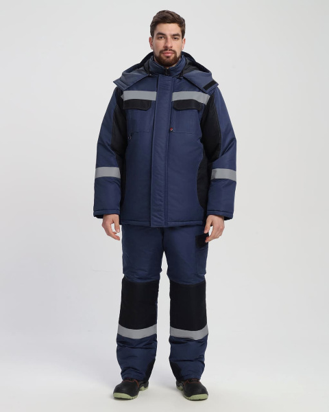 Костюм ВЕКТРОН-2 СОП зимний с ПК (т.синий/черный)