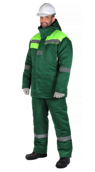 Куртка RONTA KR241 зимняя (т.зеленый/лаймовый)