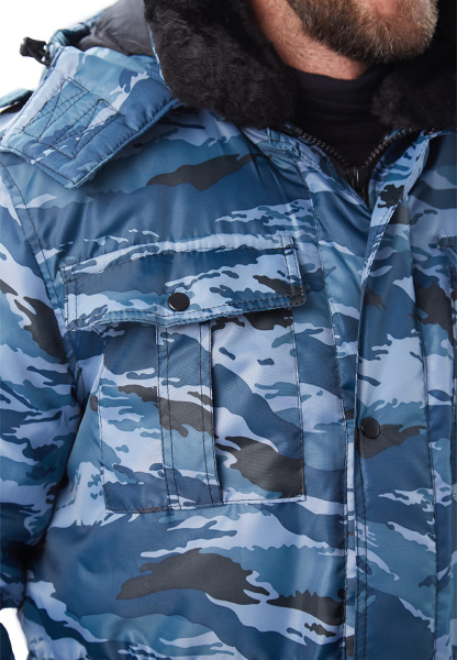 Куртка ОХРАНА зимняя (кмф серый вихрь)