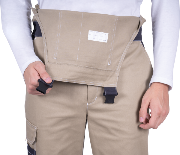 Полукомбинезон ТУРБО SAFETY (бежевый/т.серый)