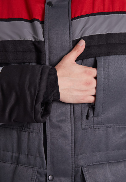 Костюм ЗИМНИК зимний с БР (т.серый/черный/красный)