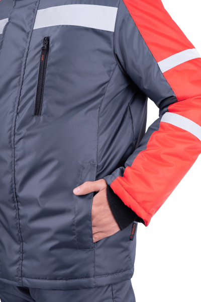 Куртка РОУД зимняя (т.серый/красный)