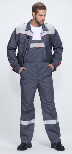 Костюм ФЛОФТ-2 ПРЕМИУМ СОП с ПК (т.серый/красный)