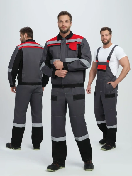 Костюм ВИВАТ-2 STOCK с ПК (серый/черный/красный) Костюм ВИВАТ-2 STOCK с ПК (серый/черный/красный)