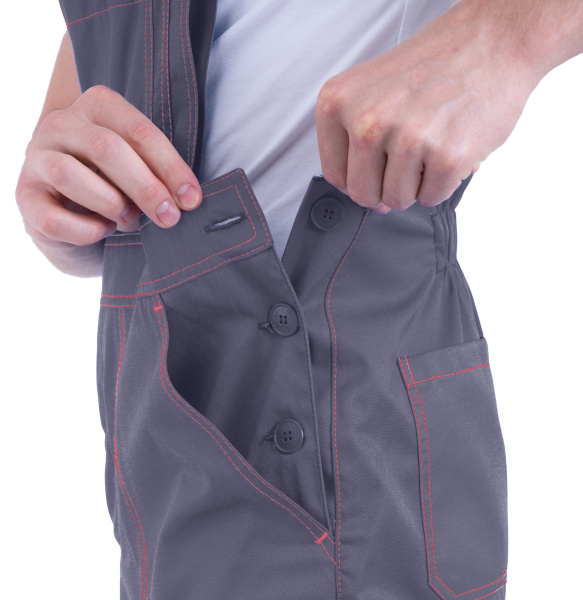 Костюм КМ-10 ЛЮКС летний с ПК (серый/красный)