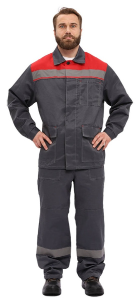 Костюм УДАРНИК с БР (т.серый/красный)