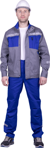 Куртка СТРОНГ (серый/васильковый)