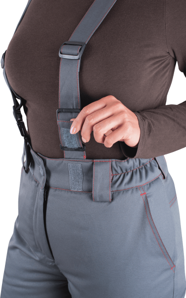 Костюм КМ-10 ЛЮКС жен. зимний c БР (серый/красный)