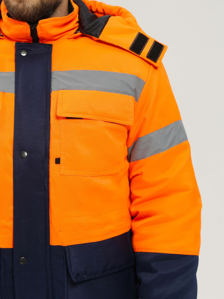 Костюм ДОРОЖНИК-УЛЬТРА зимний с ПК (оранжевый/т.синий)