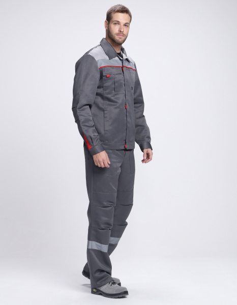 Костюм ФАВОРИТ-2 СОП IMP усиленный с ПК (т.серый/серый/красный)