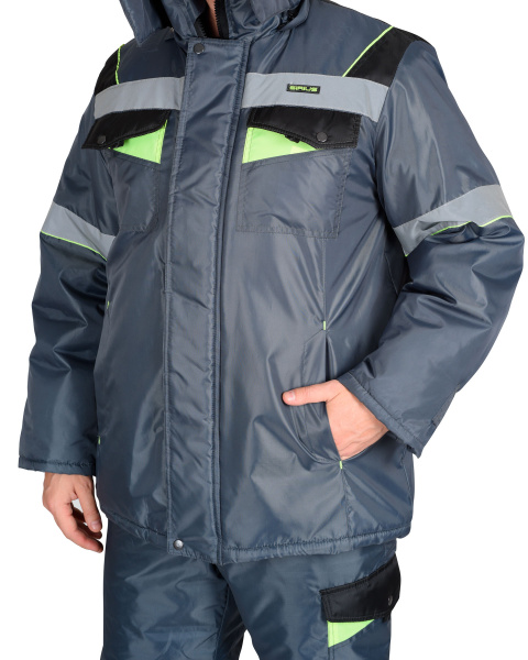 Костюм ХОВАРД зимний с ПК (серый/черный/лимонный)