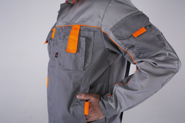 Костюм СОЮЗ-ПРОФЕССИОНАЛ-1 с БР (серый/св.серый/оранжевый)